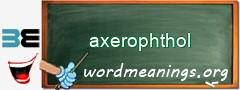 WordMeaning blackboard for axerophthol